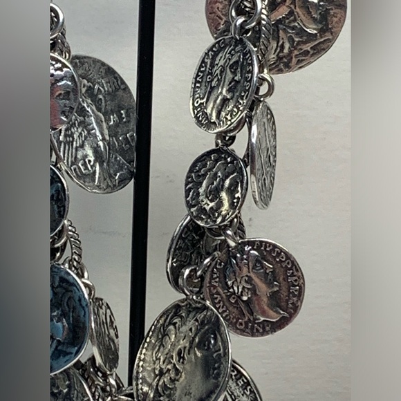 Silpada RARE HTF Sterling Silver ROMAN COINS ChaCha Rolo Chain Link Bracelet - Picture 14 of 16